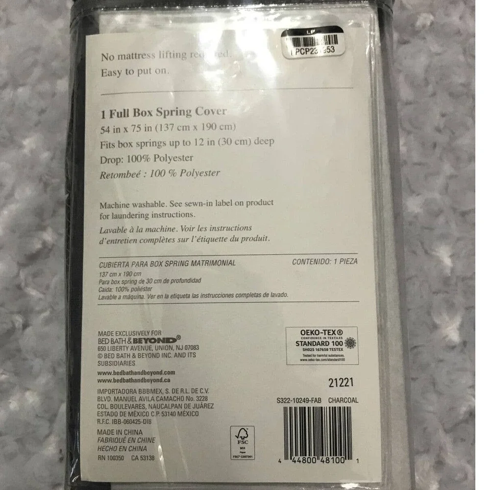 Studio 3b Box Spring Cover Full Size Gray